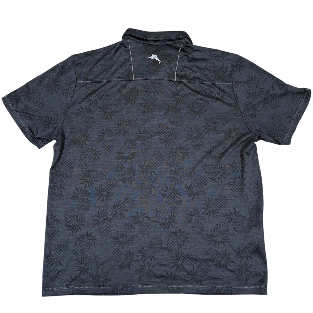 Tommy Bahama IslandZone Polo Shirt‎ Men's Large Gray Pineapple Print Golf Casual - Picture 3 of 8